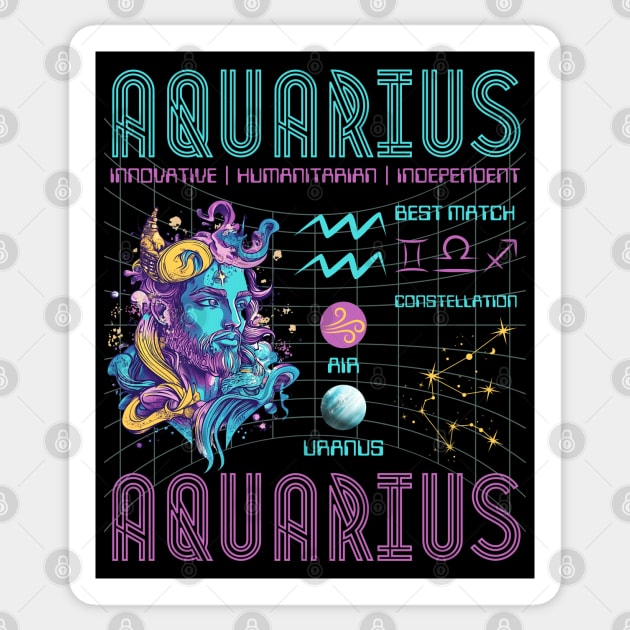 Aquarius Sci-Fi Zodiac Cyberpunk Art Sticker by TuncGK